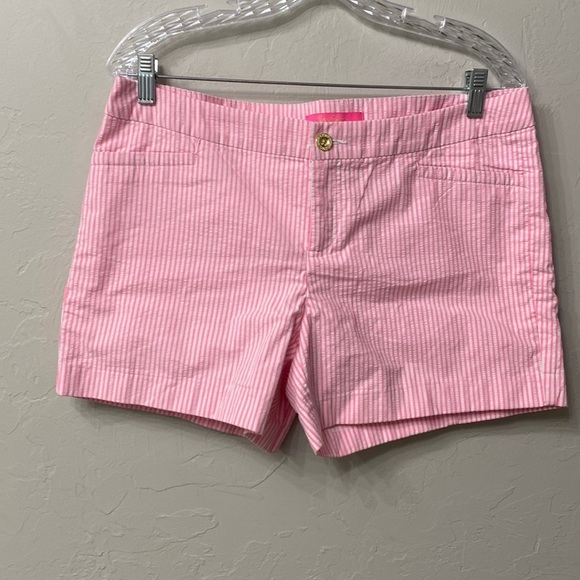 Lilly Pulitzer Pants - Lilly Pulitzer Kelly short pink tropics seersucker size 10. NWT.